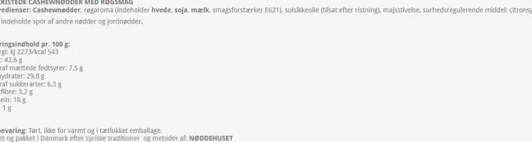 Tørristede Cashewnødder med røgsmag