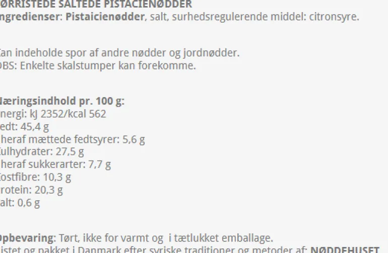 Tørristede saltede pistacienødder