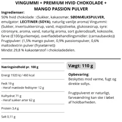 Vingummi med hvid chokolade, passionsfrugt og mango - Box the original