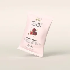 Vingummi med karamel chokolade og jordbær. Snack pack - Box the original