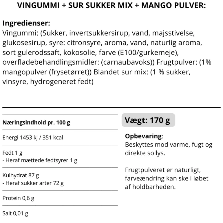 Vingummi m. Mango - Box The Original