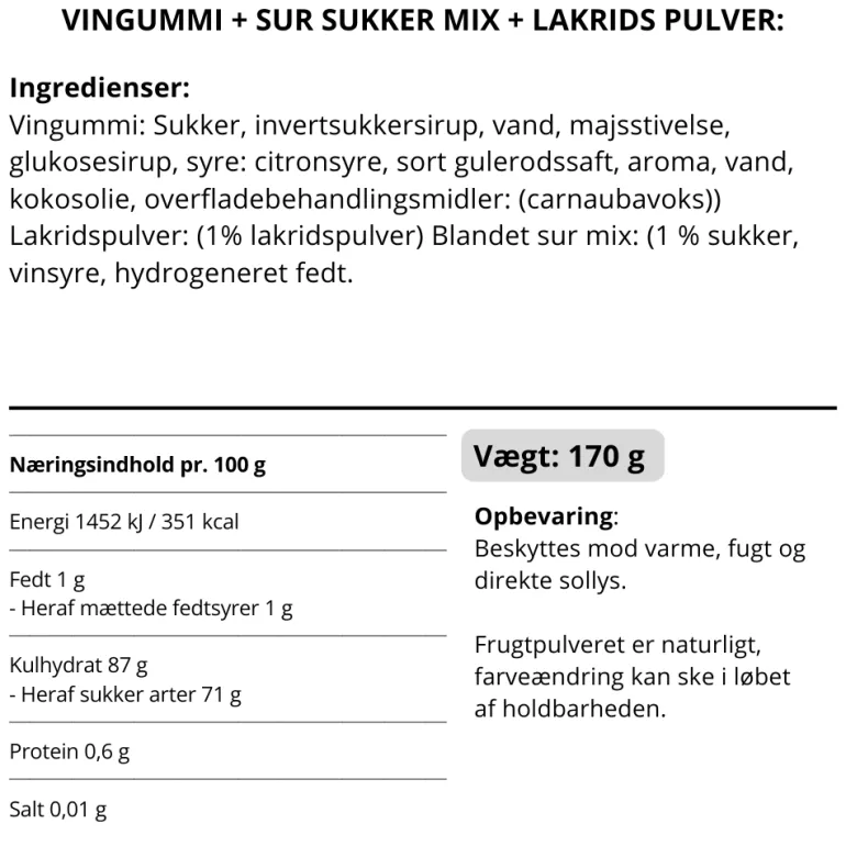 Vingummi m. Syrlig skovbær & lakridspulver - Box The Original
